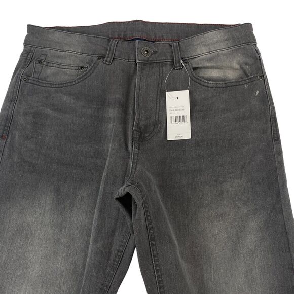 JACHS New York Jeans Mens 31x30 Gray Denim Mid Rise Stretch Slim Straight Fit - Picture 9 of 15